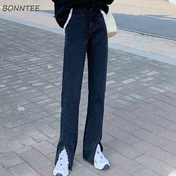 women's jeans women retro cool solid black high waist leg slit fashionable trousers female all-match korean style streetwear full-lengt, Blue
women's jeans women retro cool solid black high waist leg slit fashionable trousers female all-match korean style streetwear full-lengt, Blue