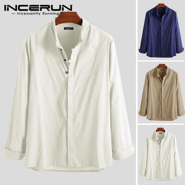 men's casual shirts incerun literary cotton shirt retro stand collar slim fashion 2021 chinese style solid color loose, White;black
men's casual shirts incerun literary cotton shirt retro stand collar slim fashion 2021 chinese style solid color loose, White;black