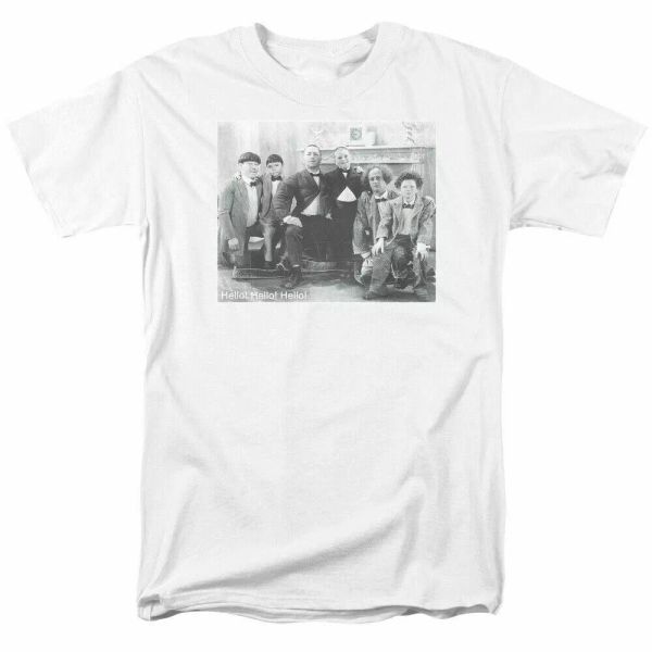 The Three Stooges Hello T Shirt Mens Licensed Moe Larry Curly Tee White, White;black
The Three Stooges Hello T Shirt Mens Licensed Moe Larry Curly Tee White, White;black