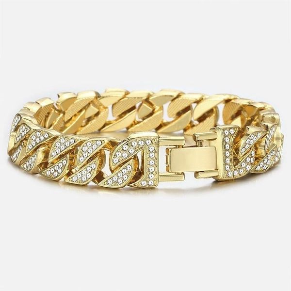 charm bracelets fashion hip-hop gold-plated chain out transparent rhinestones for men's domineering rock jewelry gift, Golden;silver
charm bracelets fashion hip-hop gold-plated chain out transparent rhinestones for men's domineering rock jewelry gift, Golden;silver