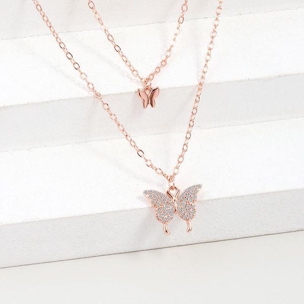 pendant necklaces christmas birthday gift butterfly double-layer necklace female minimalist design all-matching graceful clavicle chain, Silver
pendant necklaces christmas birthday gift butterfly double-layer necklace female minimalist design all-matching graceful clavicle chain, Silver