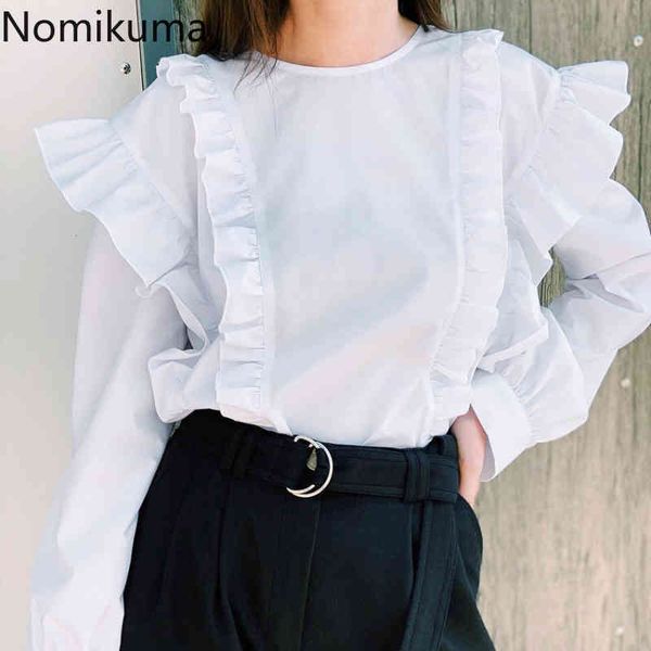 nomikuma spring new women blouse korean ruffle patchwork long sleeve o-neck shirt korean causal blusas de mujer 6g890 210427, White
nomikuma spring new women blouse korean ruffle patchwork long sleeve o-neck shirt korean causal blusas de mujer 6g890 210427, White