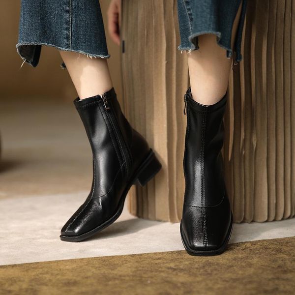 boots 2021 fall shoes women ankle genuine leather winter est side zipper low heels party basic woman, Black
boots 2021 fall shoes women ankle genuine leather winter est side zipper low heels party basic woman, Black