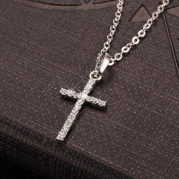 pendant necklaces l simple cross necklace gold silver color crystal jesus couple jewelry gift for men women
pendant necklaces l simple cross necklace gold silver color crystal jesus couple jewelry gift for men women