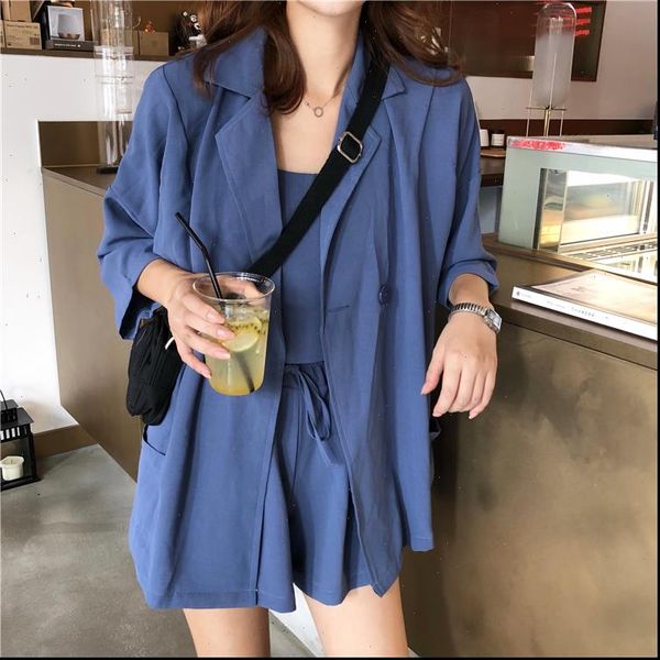 three 3 piece set womens tracksuits and blouses coats spring korean spaghetti strap blusas short pants casual coat vestidos, Gray
three 3 piece set womens tracksuits and blouses coats spring korean spaghetti strap blusas short pants casual coat vestidos, Gray