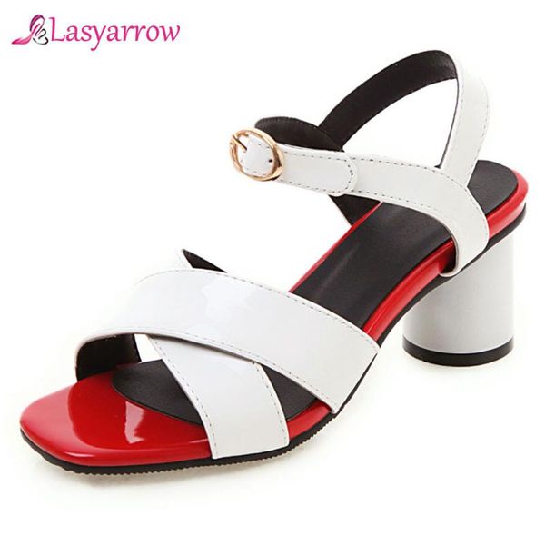 lasyarrow women sandals block high heels red pink cross strap buckle woman shoes summer 2021 large sizes fashion female j873, Black
lasyarrow women sandals block high heels red pink cross strap buckle woman shoes summer 2021 large sizes fashion female j873, Black