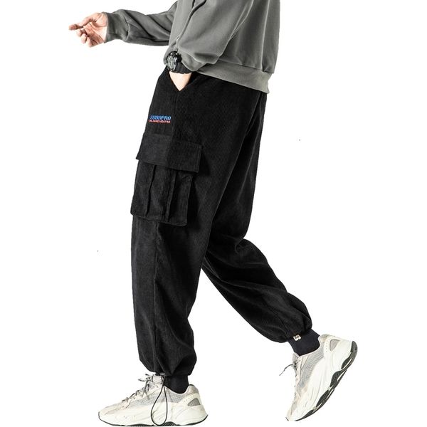 men's pants harajuku streetwear corduroy pockets cargo color casual jogger trousers harem joggers q34j, Black
men's pants harajuku streetwear corduroy pockets cargo color casual jogger trousers harem joggers q34j, Black