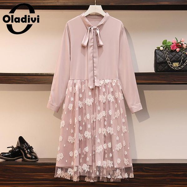 casual dresses oladivi plus size women long sleeve bow neck chiffon lace dress elegant vintage lady official ol formal work wear xl-5xl, Black;gray
casual dresses oladivi plus size women long sleeve bow neck chiffon lace dress elegant vintage lady official ol formal work wear xl-5xl, Black;gray