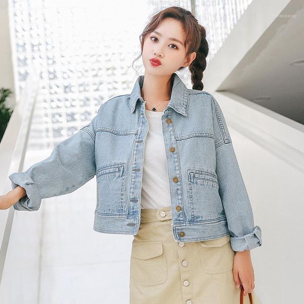 women's jackets 2021 autumn retro all-match blue denim jacket loose korean style short cotton fashion long-sleeved, Black;brown
women's jackets 2021 autumn retro all-match blue denim jacket loose korean style short cotton fashion long-sleeved, Black;brown