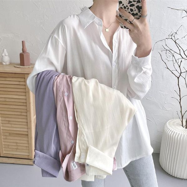 women's knits & tees summer 2021 style shirt retro loose all-match long-sleeved cardigan sense niche, White
women's knits & tees summer 2021 style shirt retro loose all-match long-sleeved cardigan sense niche, White