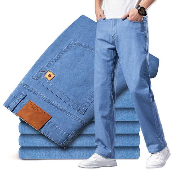 plus size 42 44 46 summer men's light blue thin jeans classic style business casual straight stretch brand pants male trousers x0621
plus size 42 44 46 summer men's light blue thin jeans classic style business casual straight stretch brand pants male trousers x0621