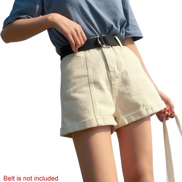 women's shorts polyester fashion casual denim loose solid charming summer curling holiday high waist, White;black
women's shorts polyester fashion casual denim loose solid charming summer curling holiday high waist, White;black