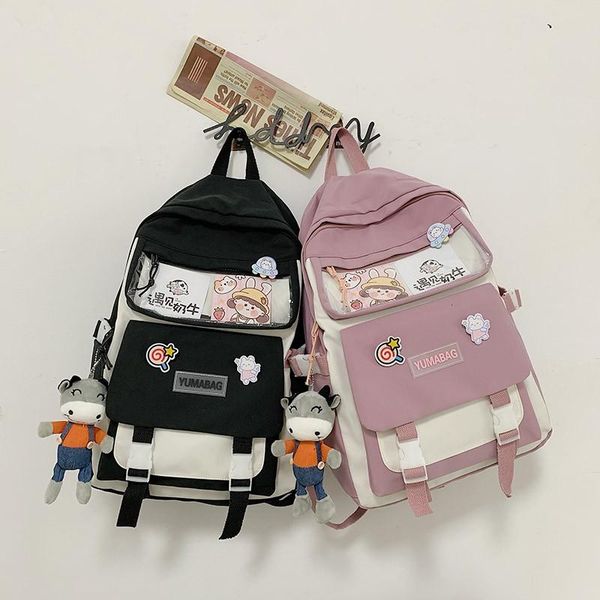 school bags japanese contrast color fashion women's backpack canvas waterproof university for girls large capacity travel backpacks
school bags japanese contrast color fashion women's backpack canvas waterproof university for girls large capacity travel backpacks
