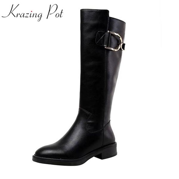 boots krazing pot full grain leather knight equestrian low heels round toe brand warm winter slip on office lady knee-high, Black
boots krazing pot full grain leather knight equestrian low heels round toe brand warm winter slip on office lady knee-high, Black