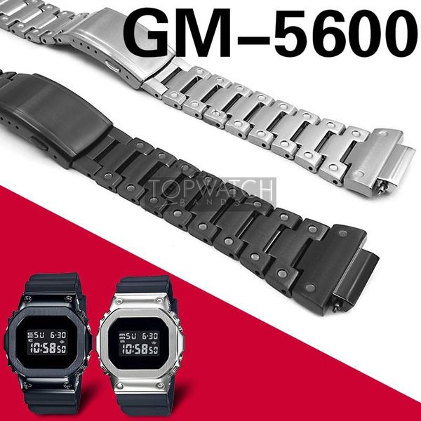watch bands black silver set gm-5600 band strap stainless steel bezel only 316l metal watchbands cover tools, Black;brown
watch bands black silver set gm-5600 band strap stainless steel bezel only 316l metal watchbands cover tools, Black;brown
