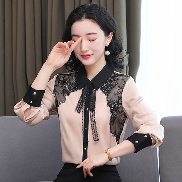 korean women silk shirts lace embroidery blouses shirt woman satin plus size long sleeve blouse 210427, White
korean women silk shirts lace embroidery blouses shirt woman satin plus size long sleeve blouse 210427, White