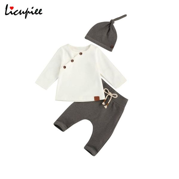 0-18 months baby clothing suit retro slant buttons long sleeve laceup pants hat 3pcs toddler boy girl clothes sets, White
0-18 months baby clothing suit retro slant buttons long sleeve laceup pants hat 3pcs toddler boy girl clothes sets, White