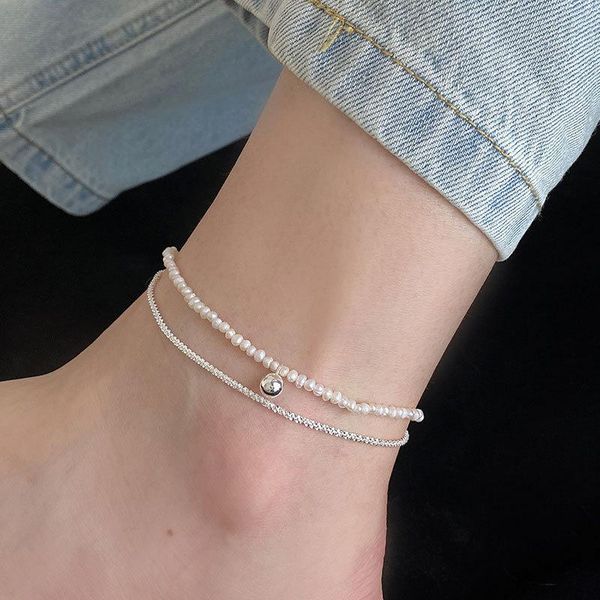 anklets s925 sterling silver double pearl baby anklet women's day korea simple handmade round beads beach, Red;blue
anklets s925 sterling silver double pearl baby anklet women's day korea simple handmade round beads beach, Red;blue