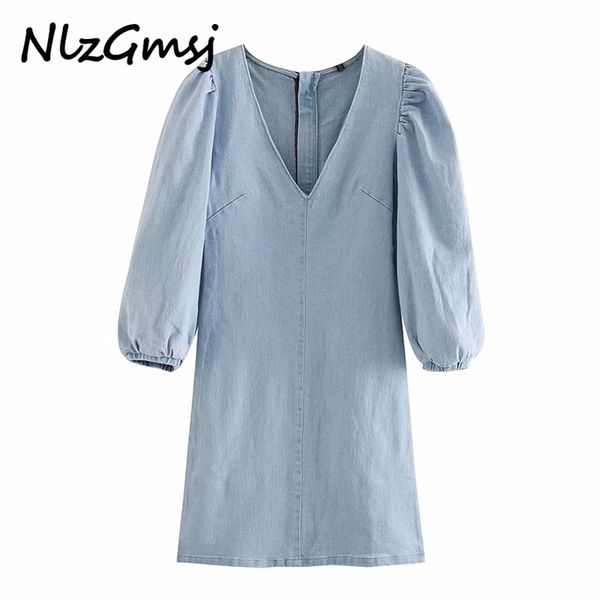fashion women solid denim dress puff short sleeve zipper v neck ladies casual mini vestidos 210628, Black;gray
fashion women solid denim dress puff short sleeve zipper v neck ladies casual mini vestidos 210628, Black;gray