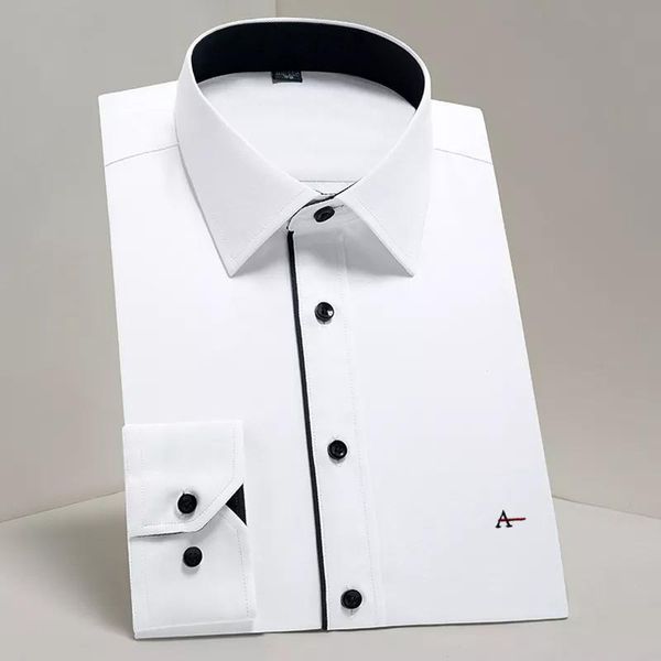men's dress shirts 2021 reserva aramy classic basic design long sleeve formal white business standard-fit twill easy-care male social, White;black
men's dress shirts 2021 reserva aramy classic basic design long sleeve formal white business standard-fit twill easy-care male social, White;black