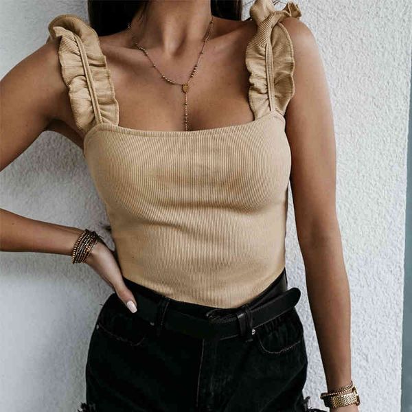 women camisole casual off shoulder ruffle sling sleeveless skinny ladies tank summer solid slash neck bodycon vest 210507, White
women camisole casual off shoulder ruffle sling sleeveless skinny ladies tank summer solid slash neck bodycon vest 210507, White