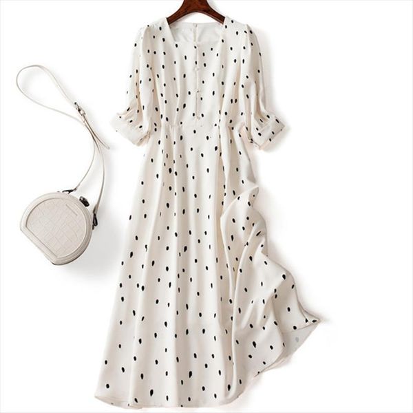 elegant white polka dot print women dress square neck half sleeve folds waist slim a line long midi formal work, Black;gray
elegant white polka dot print women dress square neck half sleeve folds waist slim a line long midi formal work, Black;gray