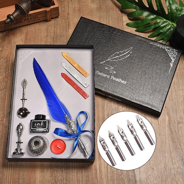 luxury calligraphy feather dip pen writing ink set stationery gift box with nib wedding quill metal fountain pens
luxury calligraphy feather dip pen writing ink set stationery gift box with nib wedding quill metal fountain pens