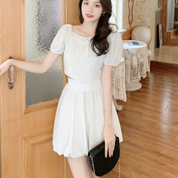 two piece dress fashion sweet set women short sleeve shirt blouse + mini skirts sets ladies crop skirt 2pcs suits ensemble fem, White
two piece dress fashion sweet set women short sleeve shirt blouse + mini skirts sets ladies crop skirt 2pcs suits ensemble fem, White