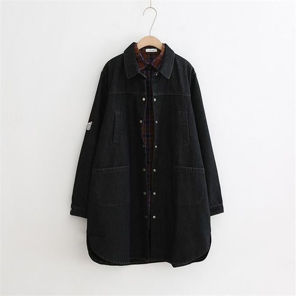 women's jackets autumn embroidery denim jacket women windbreaker long jeans bomber coat plus size winter thick sleeve overcoat, Black;brown
women's jackets autumn embroidery denim jacket women windbreaker long jeans bomber coat plus size winter thick sleeve overcoat, Black;brown