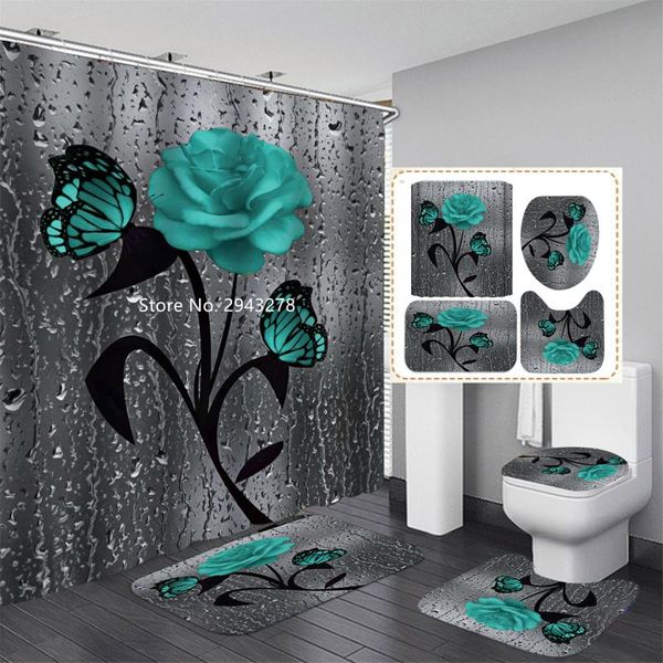 shower curtains black flower series design curtain floor mat toilet waterproof and mildewproof washable bathroom decoration with hook
shower curtains black flower series design curtain floor mat toilet waterproof and mildewproof washable bathroom decoration with hook