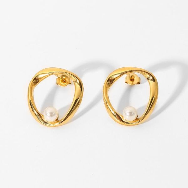 hoop & huggie retro temperament minimalist 18k gold plated stainless steel jewelry irregular geometric pearl earrings, Golden;silver
hoop & huggie retro temperament minimalist 18k gold plated stainless steel jewelry irregular geometric pearl earrings, Golden;silver