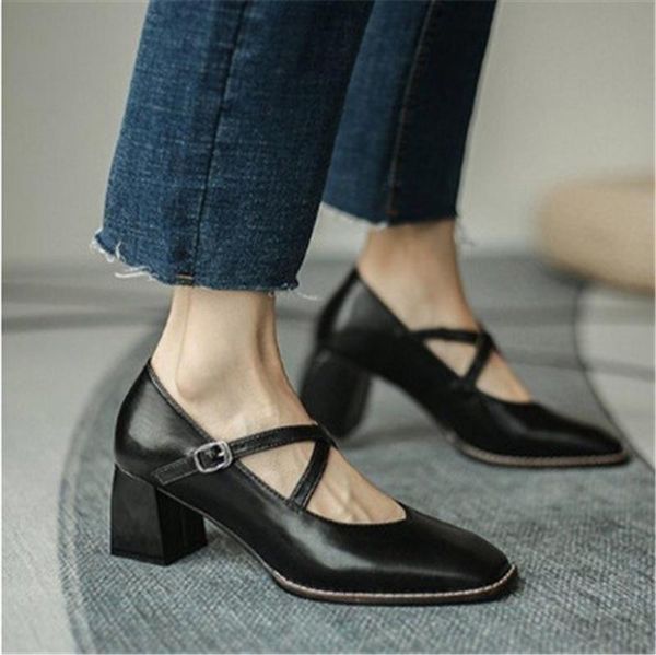 dress shoes high-heeled for ladies, korean fashion cross-heeled pumps, square-toe mary jane shoes, spring and autumn, Black
dress shoes high-heeled for ladies, korean fashion cross-heeled pumps, square-toe mary jane shoes, spring and autumn, Black