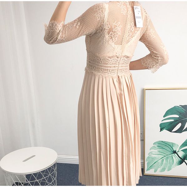 a line new design ladies fairy dress o-neck lace patchwork pleated women solid a-line long sleeve sweet spring dresses vestidos, Black;gray
a line new design ladies fairy dress o-neck lace patchwork pleated women solid a-line long sleeve sweet spring dresses vestidos, Black;gray