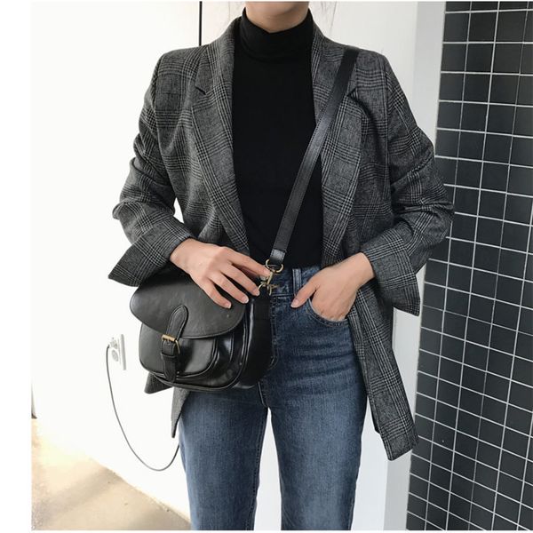 suit selling plaid cute stylish fresh feminine casual women loose office ladies vintage all match mid-length blazers, White;black
suit selling plaid cute stylish fresh feminine casual women loose office ladies vintage all match mid-length blazers, White;black