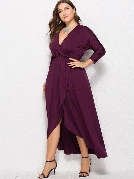 casual dresses wipalo women plus size surplice neck ruffle insert maxi dress solid long sleeves split party spring ladies vestidos, Black;gray
casual dresses wipalo women plus size surplice neck ruffle insert maxi dress solid long sleeves split party spring ladies vestidos, Black;gray