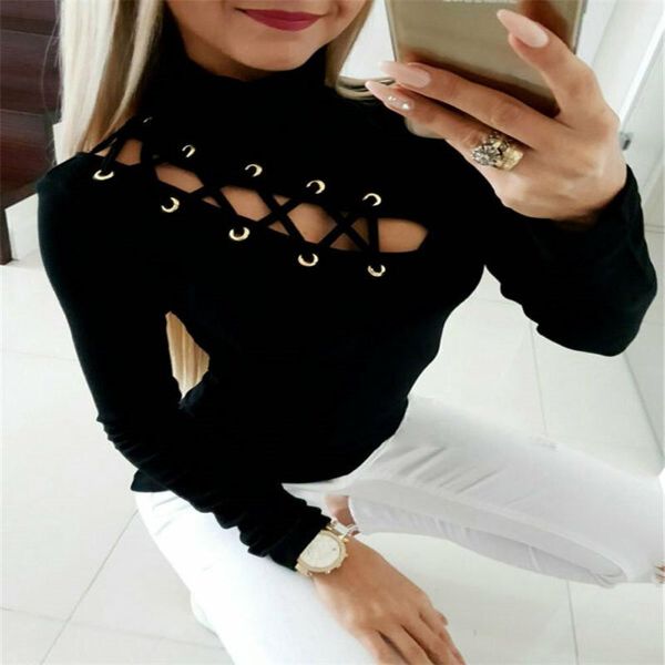women's blouses & shirts turtleneck hollow-out blouse long sleeve slim fit ladies white black charm stretch sports femme casual top
women's blouses & shirts turtleneck hollow-out blouse long sleeve slim fit ladies white black charm stretch sports femme casual top