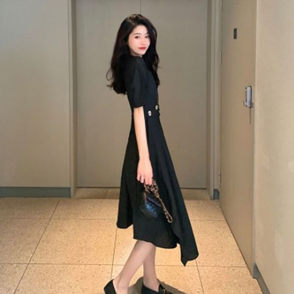 summer women's 2021 large new fat size mm fattening french dress for covering belly and showing thin, Black;gray
summer women's 2021 large new fat size mm fattening french dress for covering belly and showing thin, Black;gray
