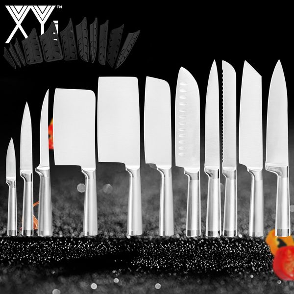 xyj kitchen knife set stainess stee chef boning butcher knives premium cutery knives set with knife sheath bade protector
xyj kitchen knife set stainess stee chef boning butcher knives premium cutery knives set with knife sheath bade protector