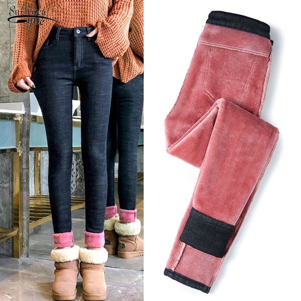 winter thick velvet warm blue jeans women trousers high waist skinny slim elastic pants 11483 210521
winter thick velvet warm blue jeans women trousers high waist skinny slim elastic pants 11483 210521