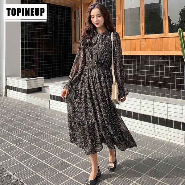 Korean spring female chiffon vintage floral long sleeve thin office adjustment dress of medium length, Black;gray
Korean spring female chiffon vintage floral long sleeve thin office adjustment dress of medium length, Black;gray