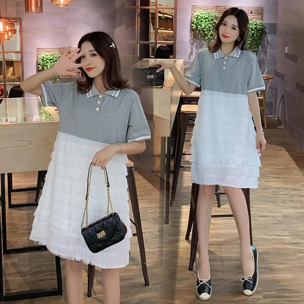 0204# maternity clothes summer short sleeves turn down collar loose patchwork dress pregnant women mom dresses, White
0204# maternity clothes summer short sleeves turn down collar loose patchwork dress pregnant women mom dresses, White