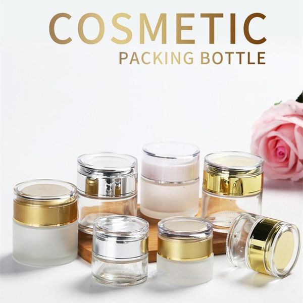 storage bottles & jars 20/30/50g glass clear/matte jar with acrylic silver/gold lid cream mask refillable empty cosmetic container
storage bottles & jars 20/30/50g glass clear/matte jar with acrylic silver/gold lid cream mask refillable empty cosmetic container