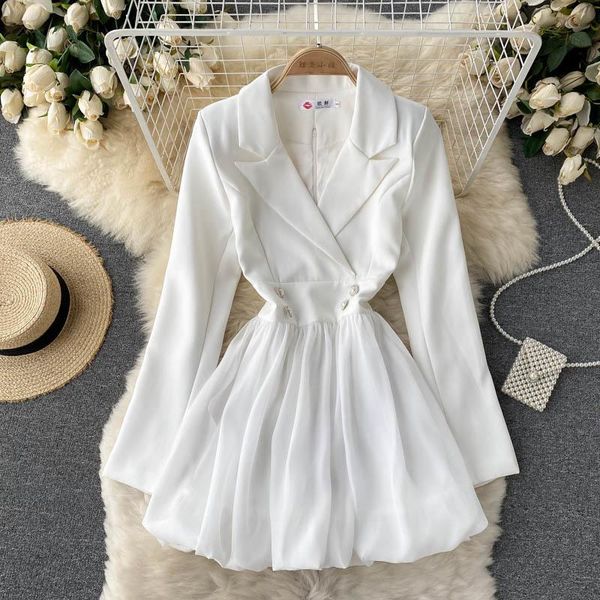 casual dresses white black blazer dress women notched collar long sleeve elegant 2021 autumn korean patchwork a-line mini, Black;gray
casual dresses white black blazer dress women notched collar long sleeve elegant 2021 autumn korean patchwork a-line mini, Black;gray