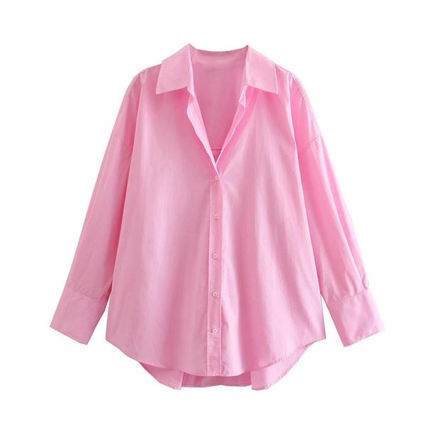 women's blouses & shirts vintage solid pink casual woemn's blouse summer 2021 single-breasted straight shirt for lady streetwear f, White
women's blouses & shirts vintage solid pink casual woemn's blouse summer 2021 single-breasted straight shirt for lady streetwear f, White