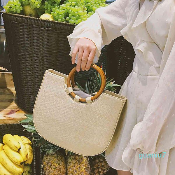 casual wooden handle women handbags designer linen shoulder crossbody bags summer beach straw bag lady large totes travel purses c0326
casual wooden handle women handbags designer linen shoulder crossbody bags summer beach straw bag lady large totes travel purses c0326