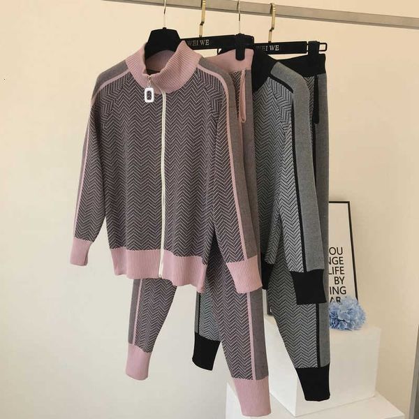 women's two piece pants autumn women knitting tracksuit zipper cardigans + female winter fashion design 2pcs sports set fpq2, White
women's two piece pants autumn women knitting tracksuit zipper cardigans + female winter fashion design 2pcs sports set fpq2, White