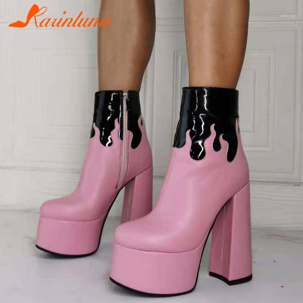 boots karin 2021 fashionable female shoes mixed color round toe platform thick high heels zip up ankle party1, Black
boots karin 2021 fashionable female shoes mixed color round toe platform thick high heels zip up ankle party1, Black