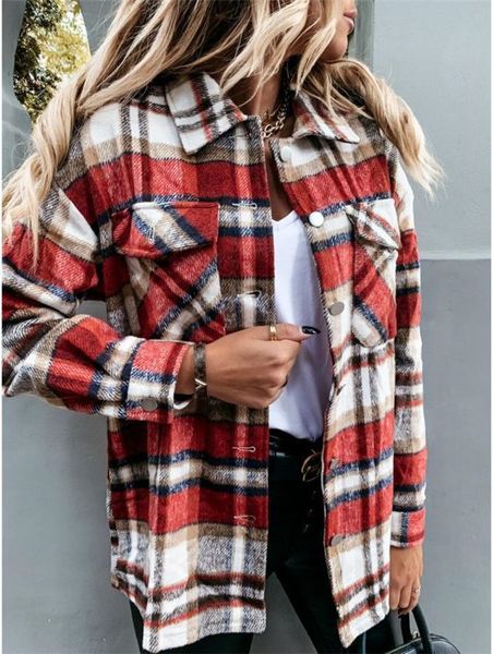 womens wool autumn and winter new style ladies plaid shirt woolen cloth breasted jacket blends, Black
womens wool autumn and winter new style ladies plaid shirt woolen cloth breasted jacket blends, Black