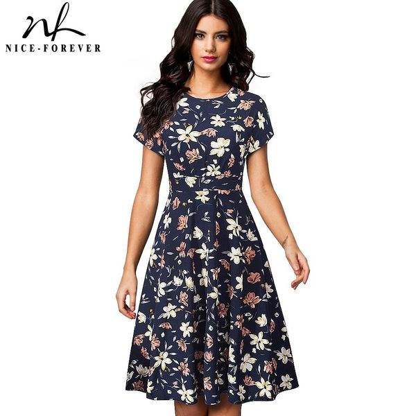 nice-forever vintage retro sun flower printed vestidos business party female flare swing summer women dress btya102 210419, White
nice-forever vintage retro sun flower printed vestidos business party female flare swing summer women dress btya102 210419, White