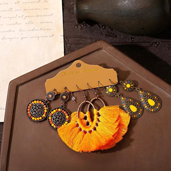 dangle & chandelier 2021 3 pairs/set of retro bohemian personality fashion orange tassel hollow drop-shaped ethnic style ladies pendant earr, Silver
dangle & chandelier 2021 3 pairs/set of retro bohemian personality fashion orange tassel hollow drop-shaped ethnic style ladies pendant earr, Silver